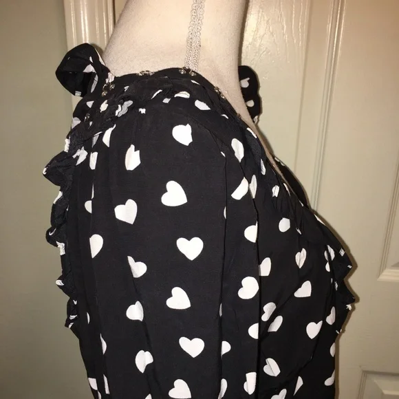 For Love & Lemons “Willow” Heart Print Peplum Top - Picture 10 of 12